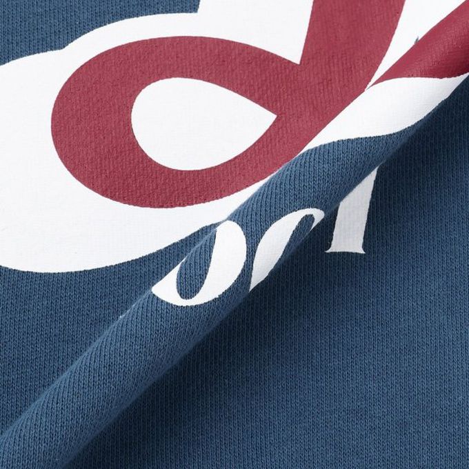 日本 b-ROOM - 100%棉 美式印花縮口大學長袖上衣-紫