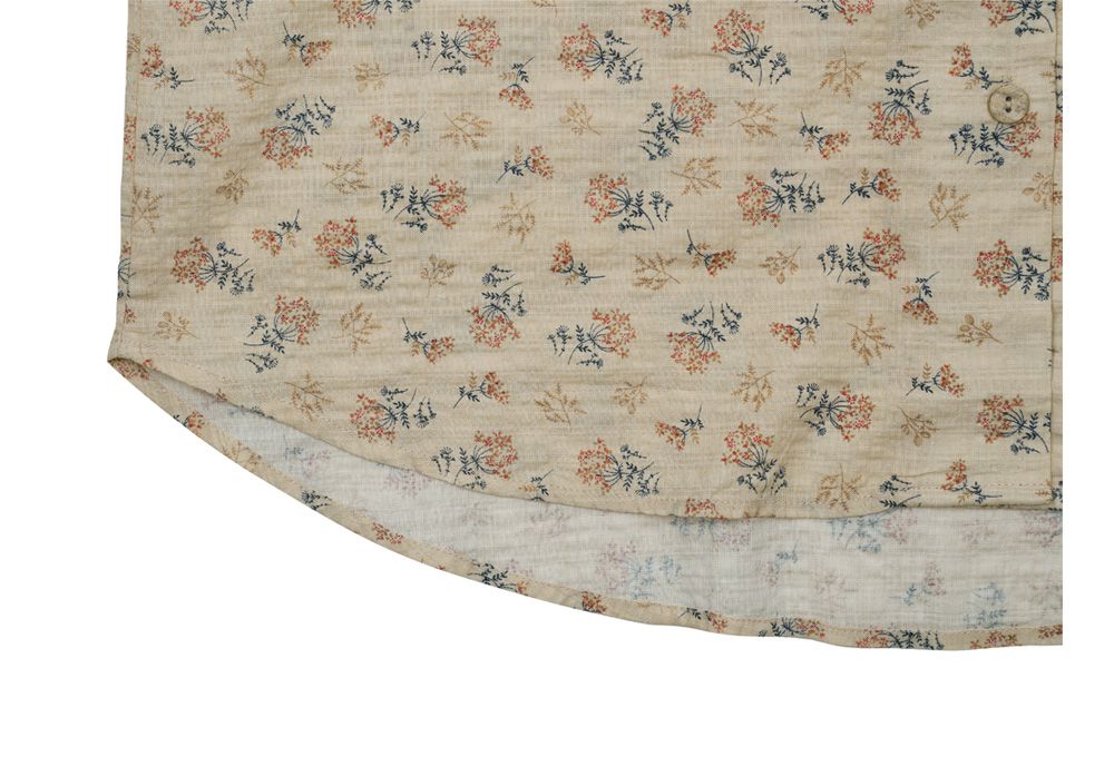 韓國 ULLALA - 圓點碎花長袖睡衣-(兩件式)-杏 (FREE)