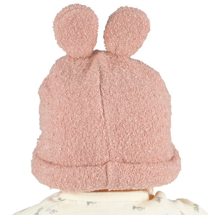 akachan honpo - 針織帽 柔軟、毛茸茸-兔子-粉紅色 (42~46cm)