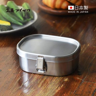 日本相澤工房 AIZAWA - 日本製18-8不鏽鋼方形密封便當盒(附分隔片)-360ml