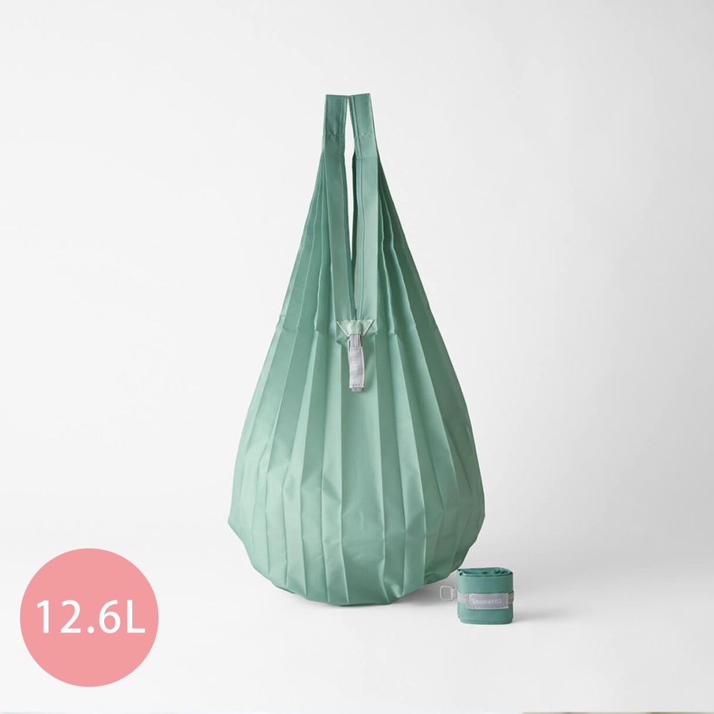 日本 MARNA - Shupatto 秒收摺疊購物袋-Drop水滴輕薄款-迷霧綠 (S(25x50cm))-耐重 5kg / 12.6L