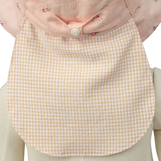 akachan honpo - 平頂帽-小花附防曬遮陽布-粉紅色