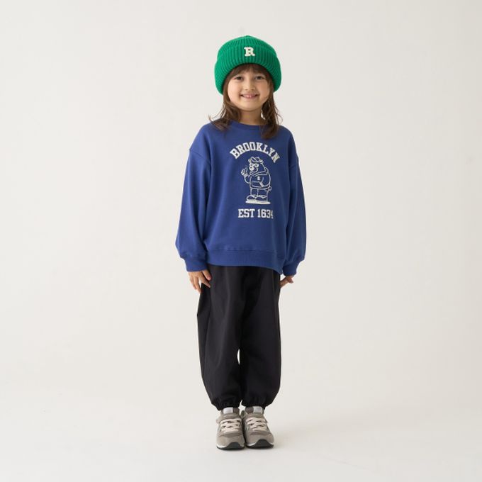 日本 b-ROOM - 舒適百搭印花長袖上衣-打棒球-淺黃