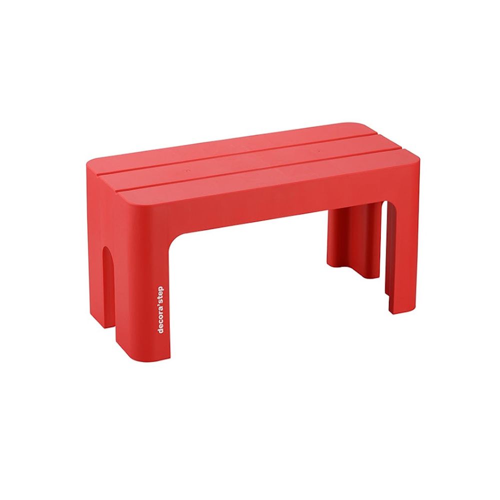 日本squ+ - Decora step日製長形多功能墊腳椅凳(耐重100kg)-紅 (高30cm)