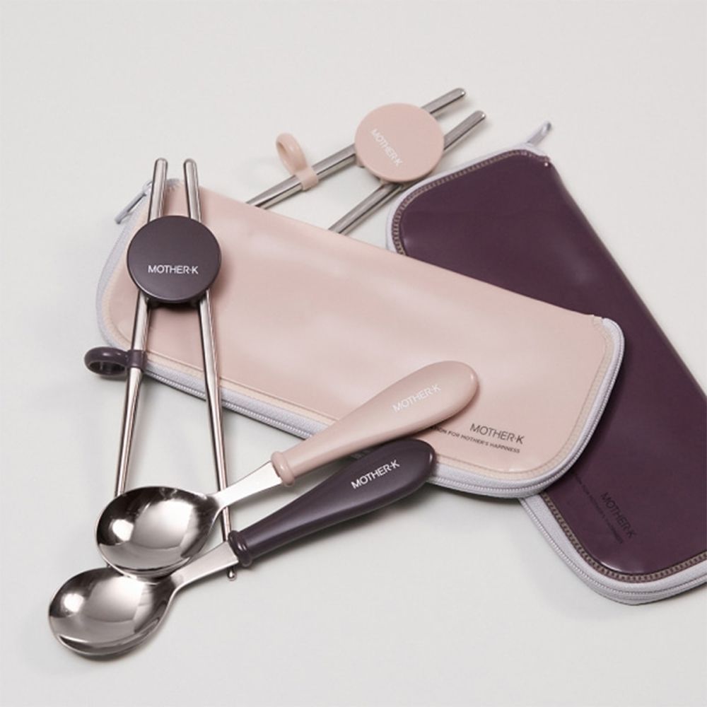 輕奢不鏽鋼筷樂學習湯匙套組