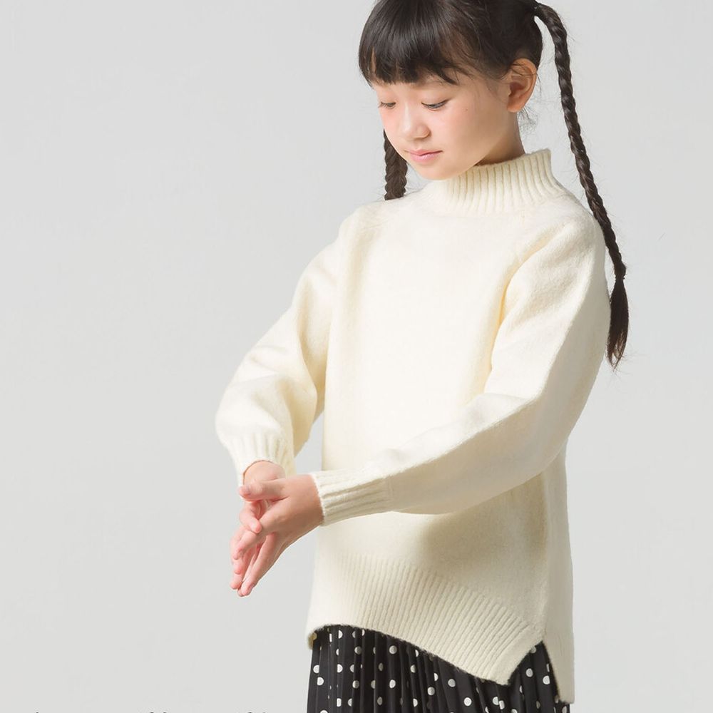 日本 OMNES - (兒童)半高領修身毛衣-米