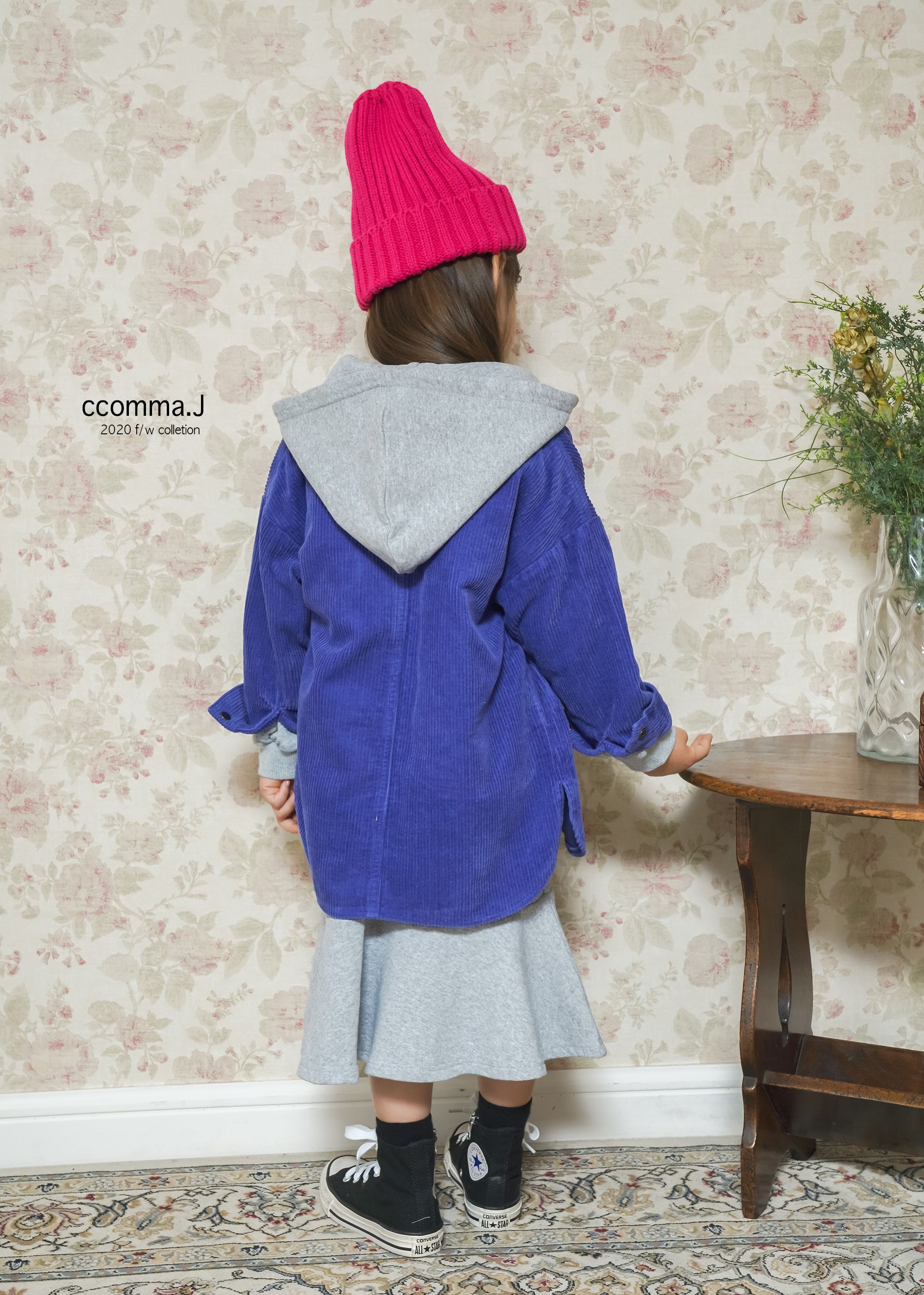 韓國 ccomma. J - 燈芯絨連帽夾克-芥末黃