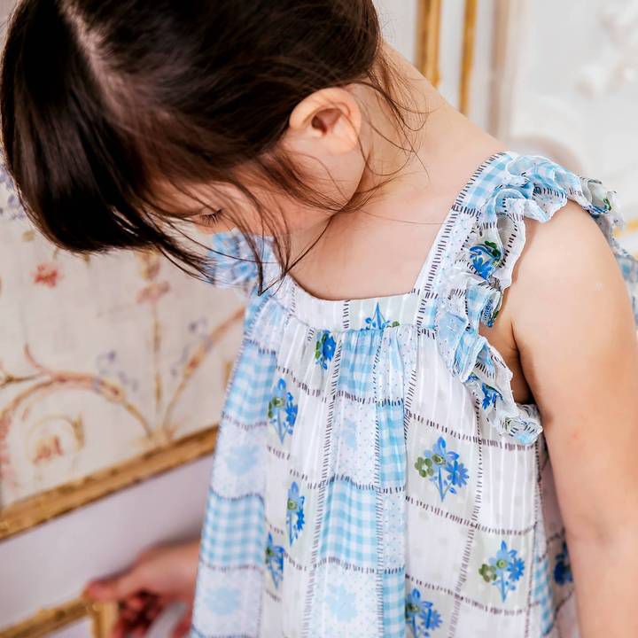 Bunny n Bloom - (童裝)藍莓棉花塔洋裝-小孩款-藍