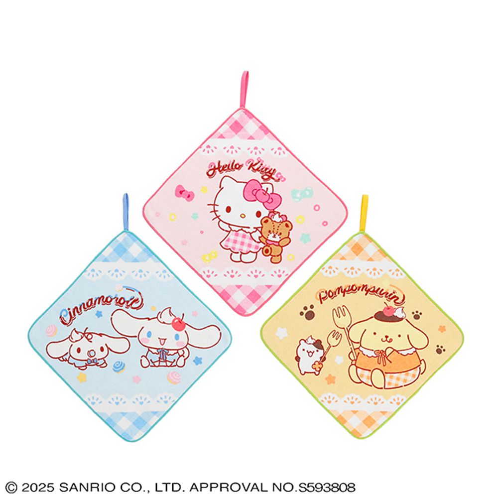 擦手巾3件組-三麗鷗 甜點派對 (約28×28cm)