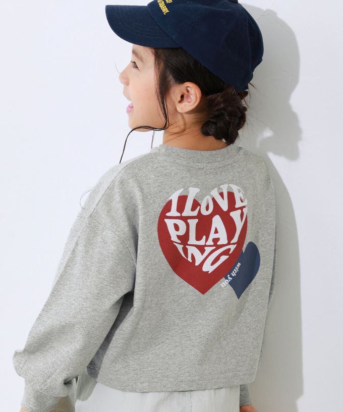 日本 devirock - 100%棉 女孩印花短版上衣-背後LOGO標語-薄荷綠