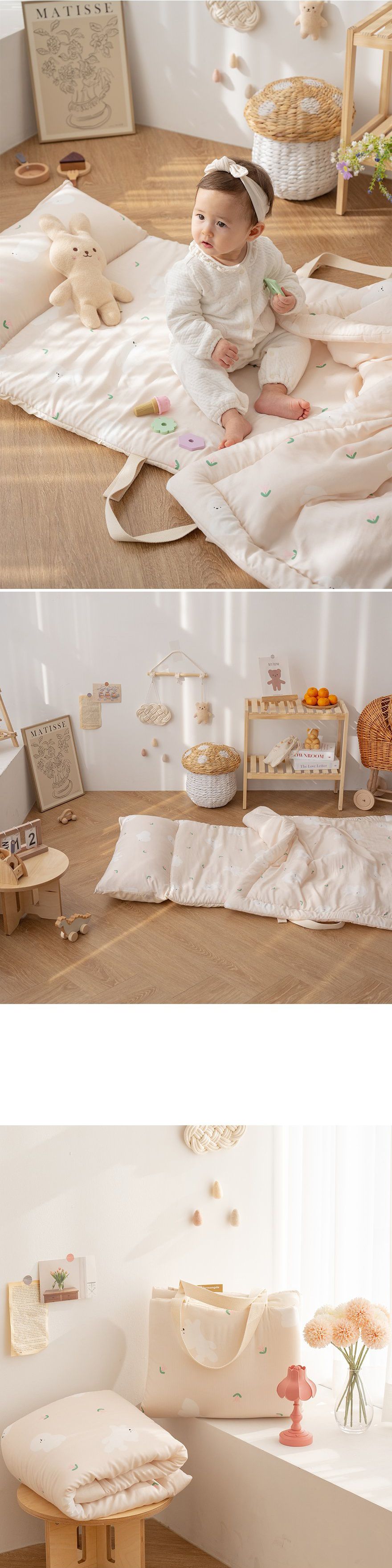 韓國 Formongde - 莫代爾5cm厚墊雙面用睡袋/寢具(附防水收納袋)-鬱金香小狗-*此款售完不補