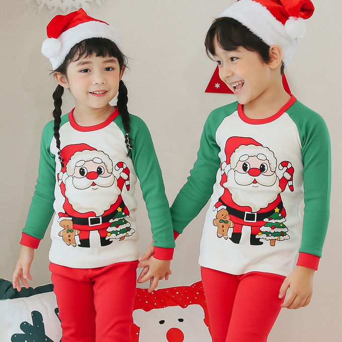 正韓 Puco - 超優質嬰幼兒/兒童長袖100% 有機純棉家居服/睡衣-聖誕老公公