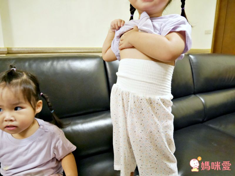 純棉網眼腹卷高腰護肚褲-藍色