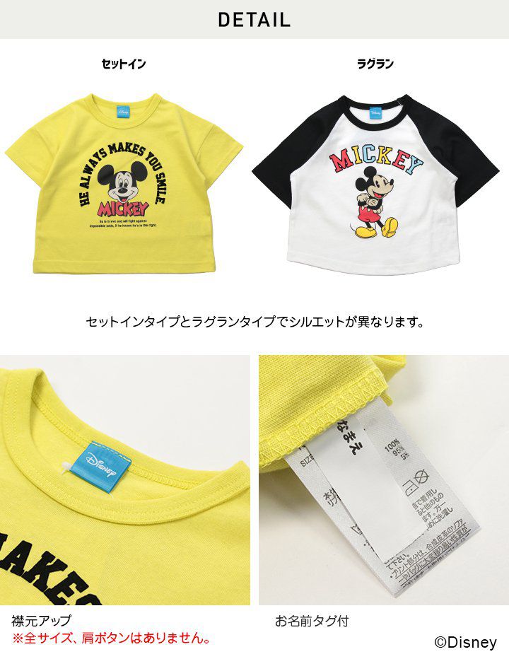 日本 Chil2 - 迪士尼聯名 印花短袖上衣-米奇笑臉-藍綠