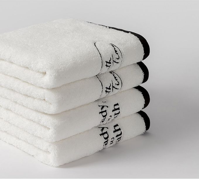 韓國 SSUEIM - 韓國製100%純棉飯店毛巾禮盒4件組40x80cm-文字款