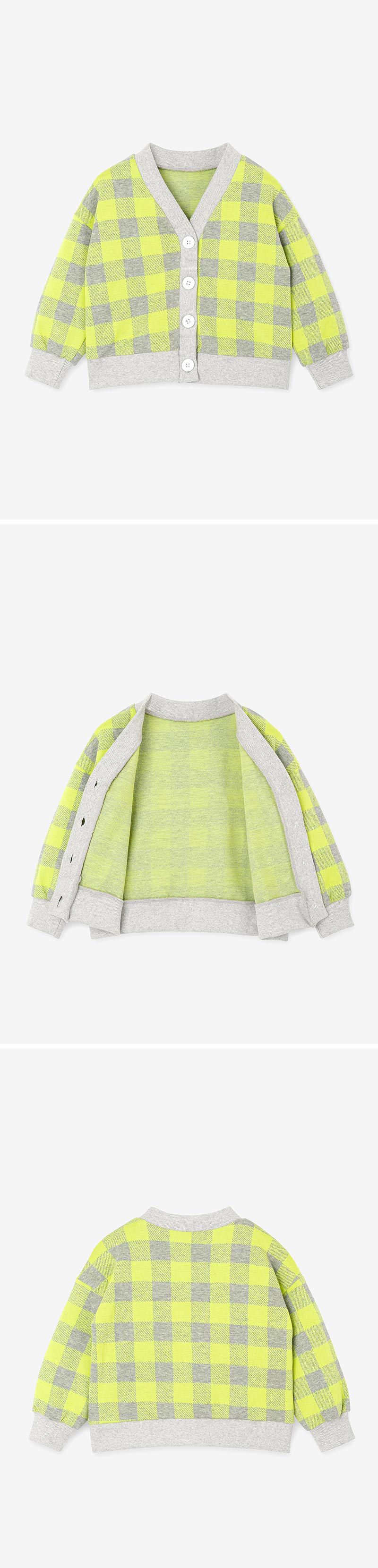 韓國 OZKIZ - 棋盤格單排釦針織小外套