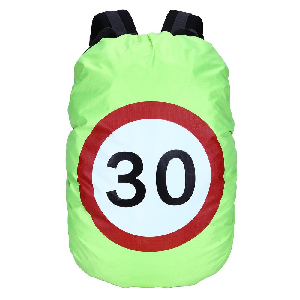 書包防水保護罩/防雨套(附收納袋)-限速30-螢光綠 (35L以下適用)