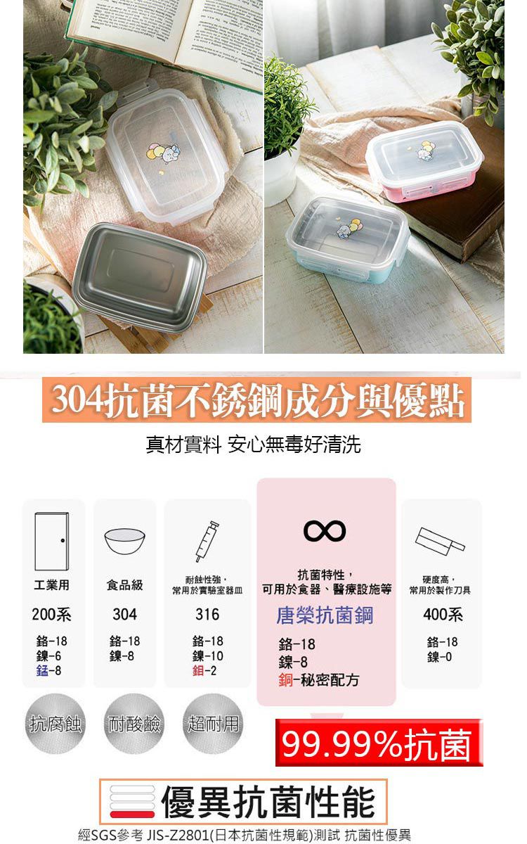 唐榮抗菌 - 抗菌嬰幼兒方形餐盒-藍色