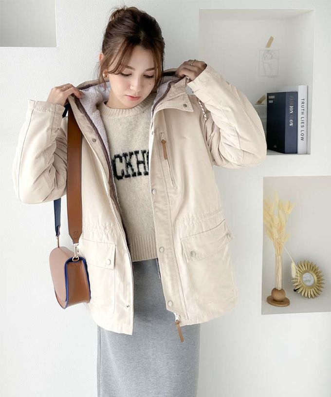 日本 Classical Elf - [熱銷NO.1]  3WAY百搭保暖連帽防風外套-橄欖綠