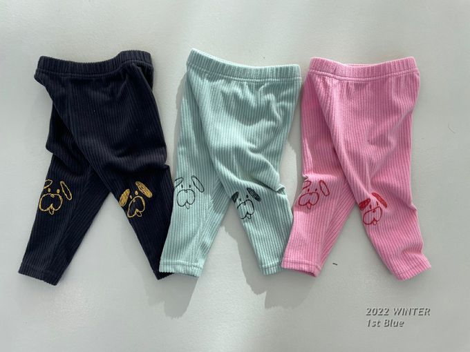 韓國 First Blue - 鬆緊腰大耳狗狗彈力褲-薄荷綠