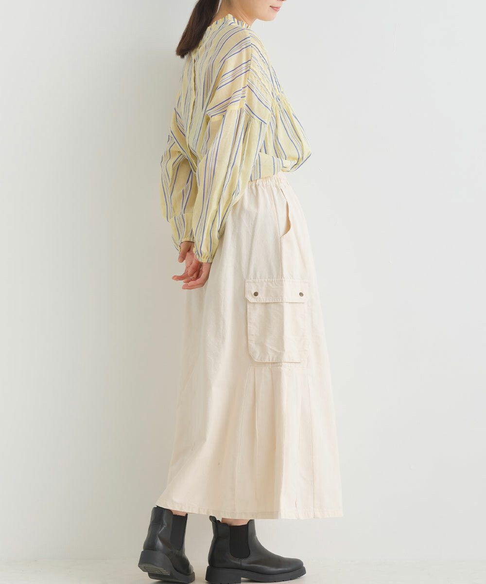 日本女裝代購 - 休閒風側口袋工裝裙-焦糖橘