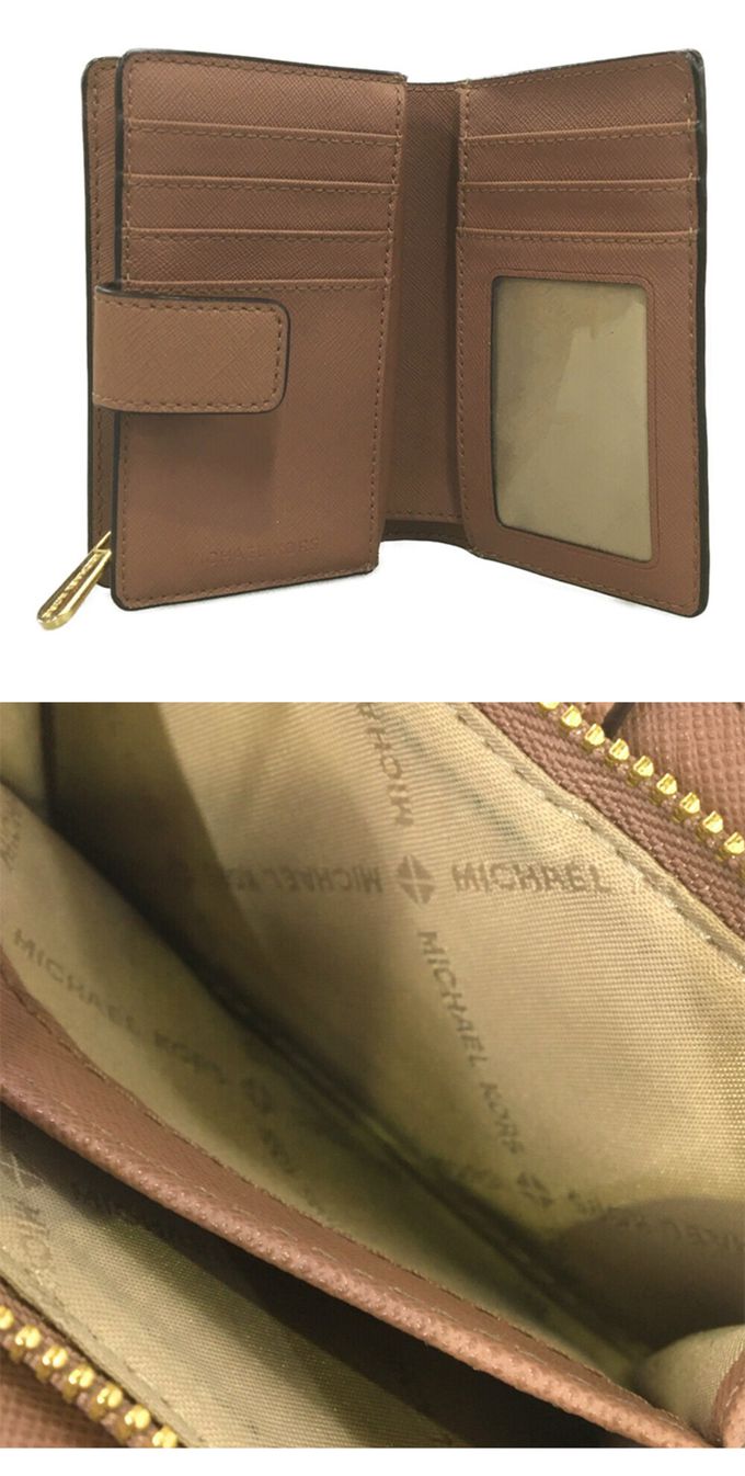 MICHAEL KORS - 素面防刮皮革中夾 (駝色)