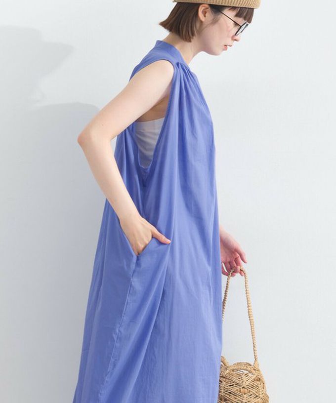 日本 Lupilien - 100%印度棉 清爽素色無袖洋裝-黑