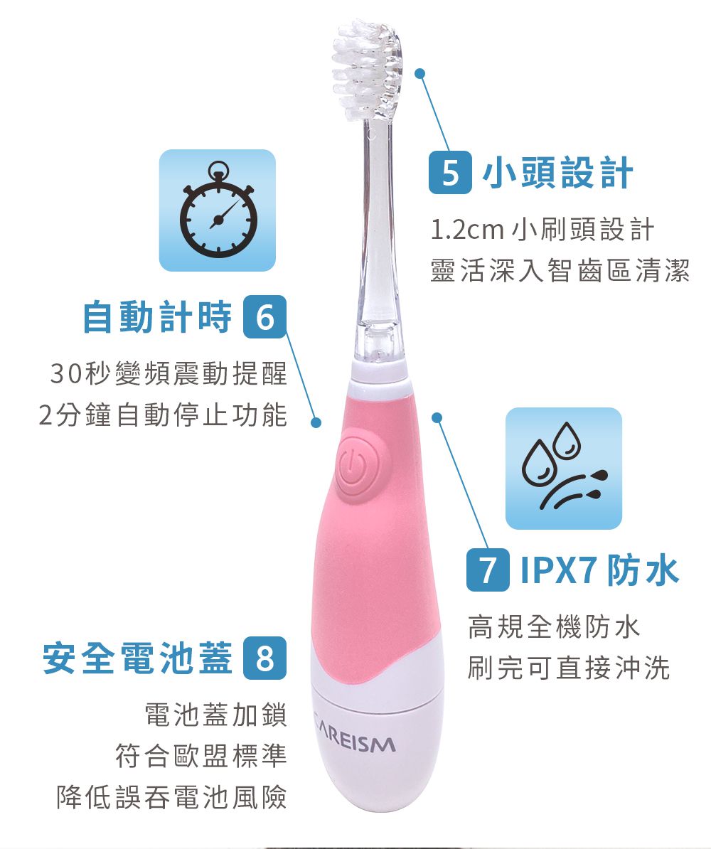 日本CAREISM - 兒童電動牙刷-櫻花粉
