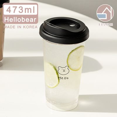 韓國 SSUEIM - Tritan極簡ins透明冷飲杯/隨行杯473ml-Hellobear
