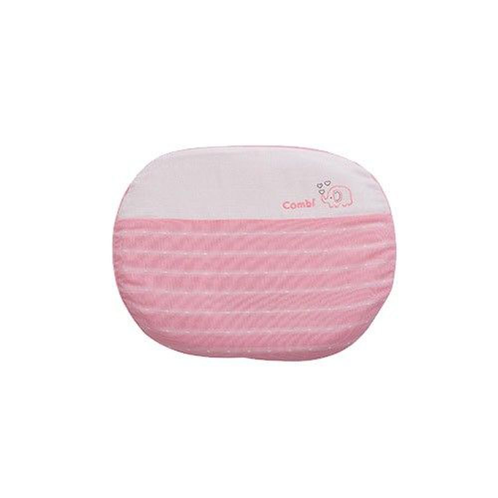 日本 Combi - 和風紗輕柔感透氣護頭型枕-枕心可水洗系列-粉色 (32x25x3.8cm)-0個月起