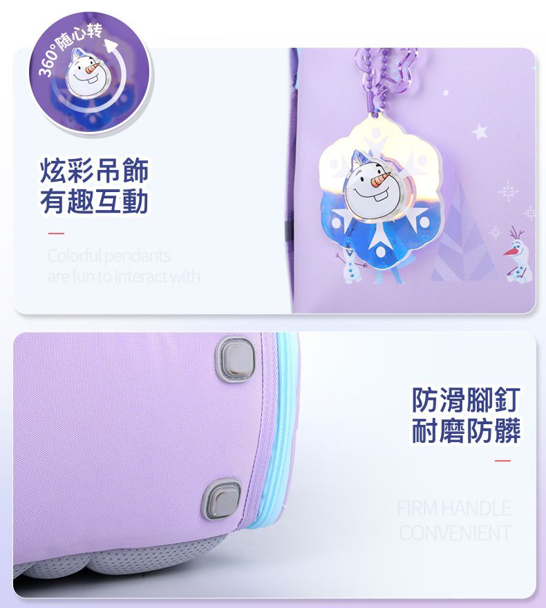 卡通懸浮減壓護脊後背包/書包-卡通人物雪寶-藍色 (建議110-135cm)-26x19x37cm