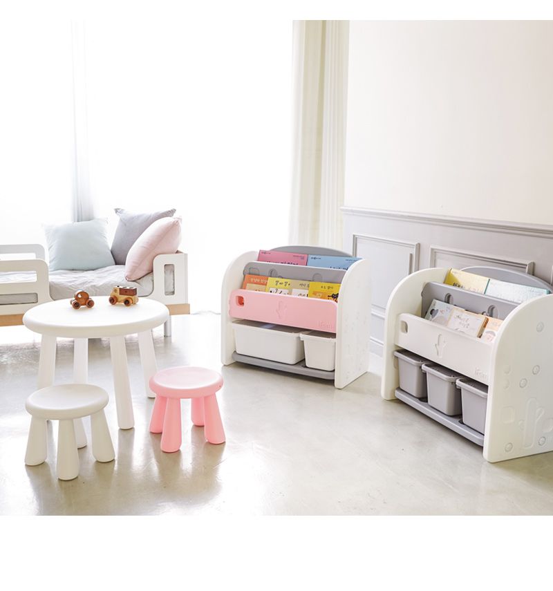 韓國 iFam - 書架收納組 〈附白色收納盒x2〉-白色