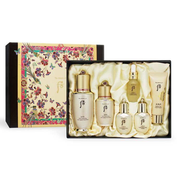 Whoo 后 - 重生秘帖燦耀禮盒[秘帖+重生水+重生乳+精萃+潔顏乳]-國際航空版