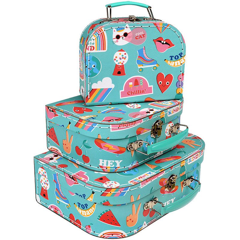 英國 Rex London - 幼兒/兒童旅行手拿箱3件組-繽紛搖滾