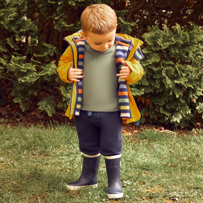 英國 JoJo Maman BeBe - 四合一多功能防水保暖連帽外套-黃色綵帶