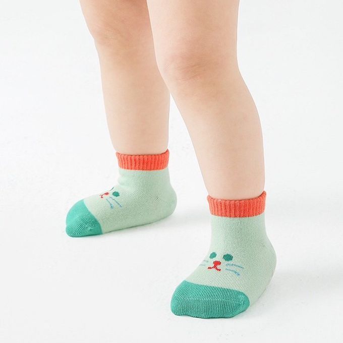 夏日表情點膠船型棉襪
