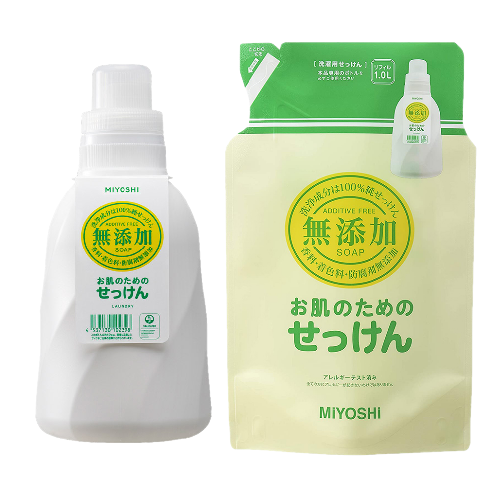 日本 MIYOSHI 無添加 - 無添加洗衣精*1+無添加洗衣精補充包*1