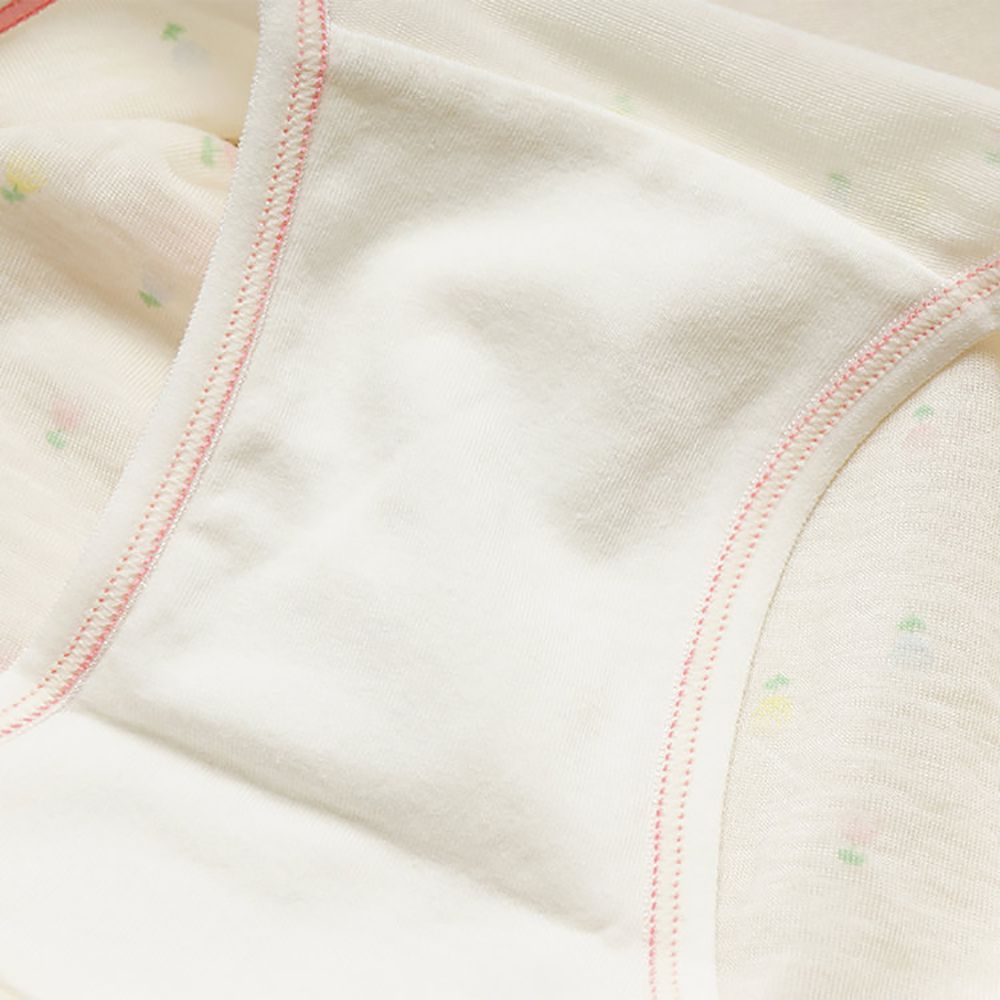 Annypepe - 女童95%天絲夢幻小花四角褲-淡黃色 (110-150cm)