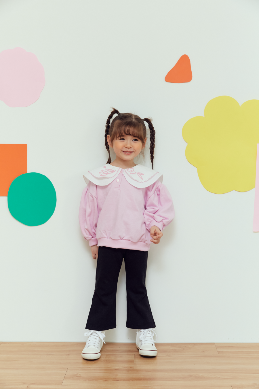 韓國 MINIATURE - 蘋果彈力喇叭褲-黑