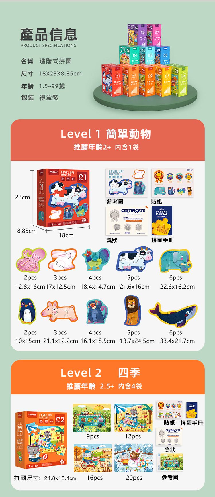 MiDeer - 進階式拼圖-世界風情(LEVEL7)