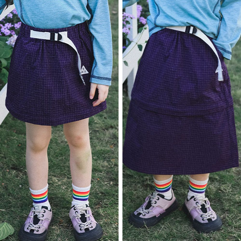 2WAY防潑水休閒長裙/短裙-紫色