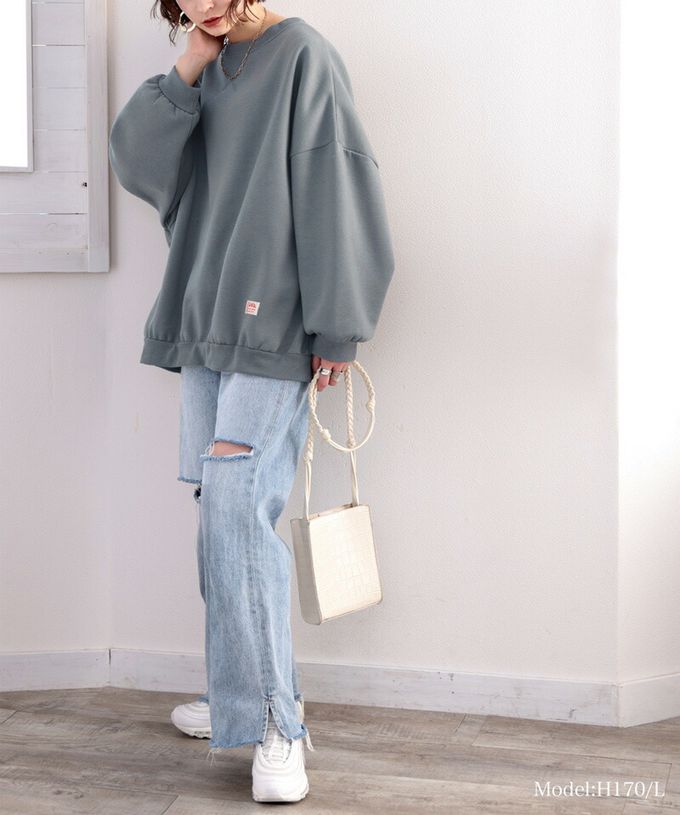 日本 Classical Elf - Java 裏起毛純色休閒長袖上衣-淺灰