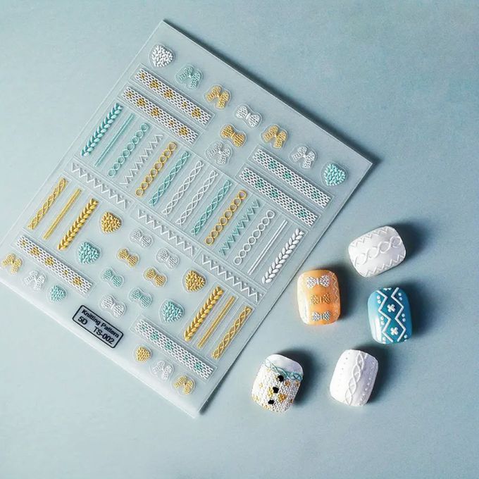 台灣 Cosplus 光妍 - nido mini 立體貼紙-針織毛衣毛帽&編織刺繡條紋(4款可選)