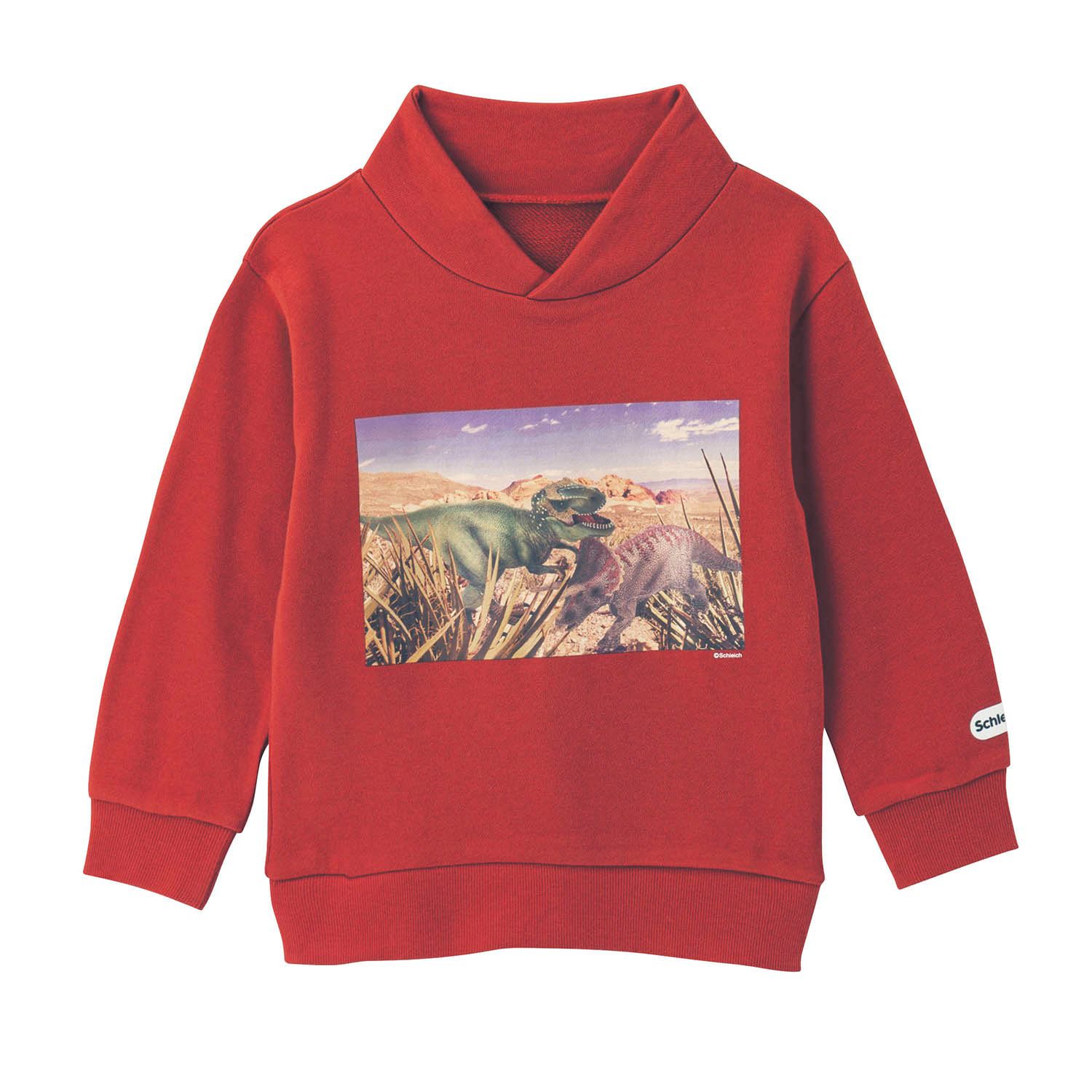 日本千趣會 - Schleich 防風領裏毛印花長袖上衣-恐龍世界-灰黑x迷彩