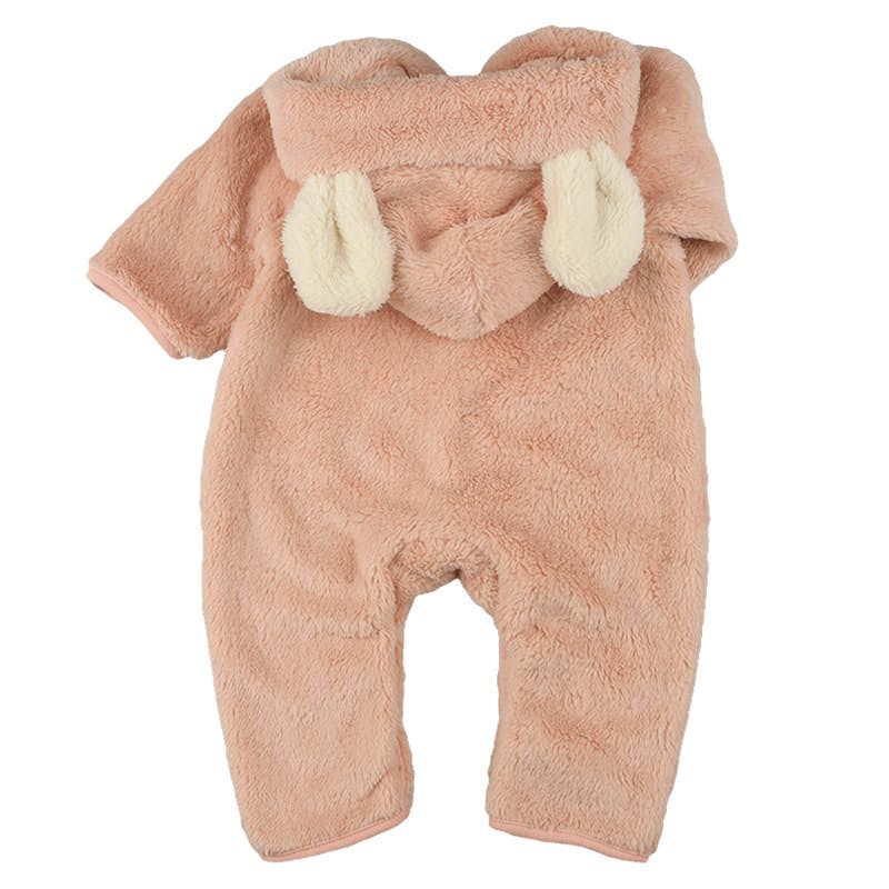 akachan honpo - 毛茸茸動物造型連身衣-粉紅色