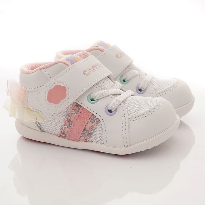 Moonstar日本月星 - 赤子心系列寶寶學步款(寶寶段)-學步鞋-白粉