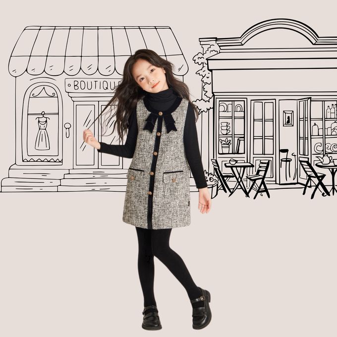 氣質多層次軟網紗蛋糕長裙 女童黑色澎澎長裙