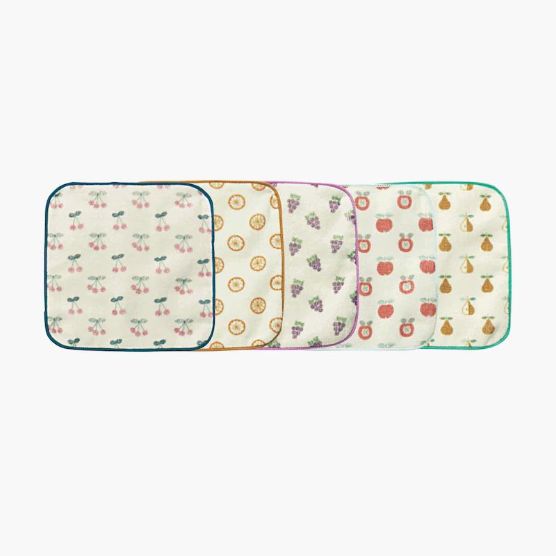 日本千趣會 - 北歐風方形小手帕五件組-火箭恐龍機器人 (15x15cm)