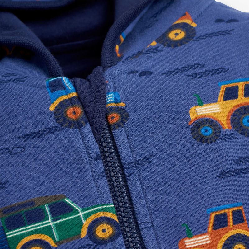 英國 JoJo Maman BeBe - 雙面穿100%純棉保暖連帽外套-拖拉機