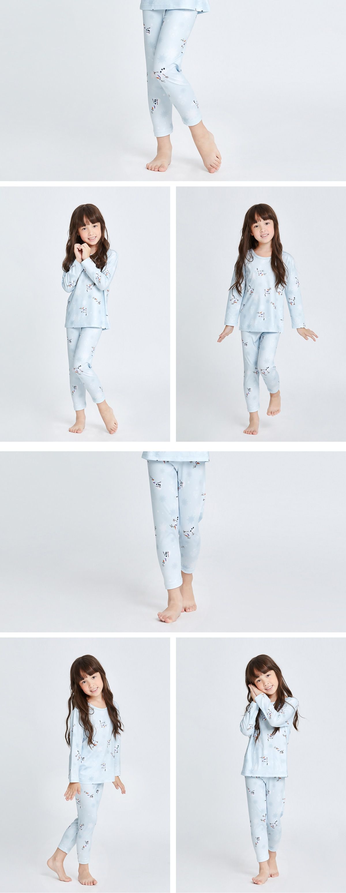 WIWI - 歡欣雪寶溫灸刷毛九分發熱褲-童-灰綠色